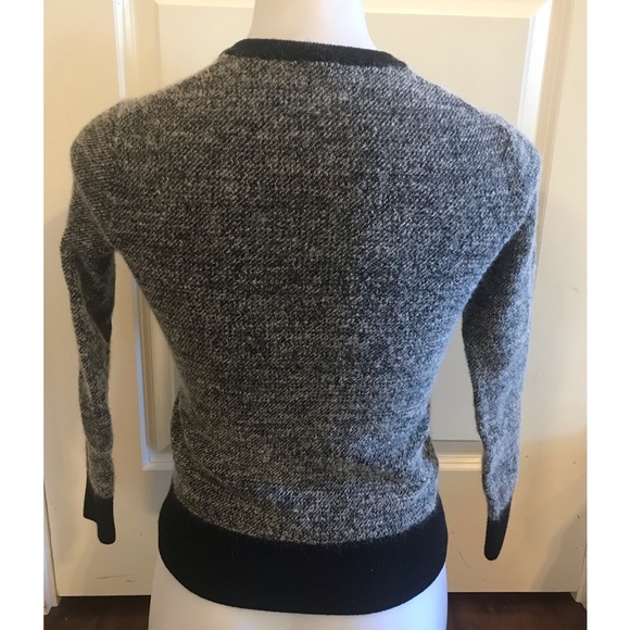 Club Monaco Black Grey V-neck Long Sleeve Wool Alpaca Sweater - Picture 2 of 9
